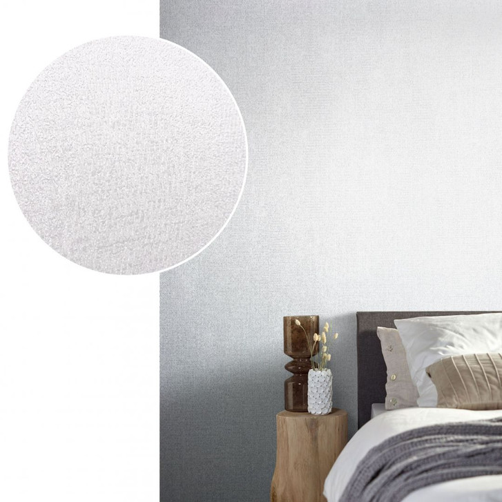 Vliestapete mit starkem Textil-Look weiss Struktur - WA446519