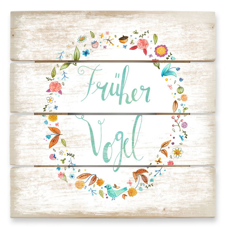 Holzbild Loske - Früher Vogel - 40 x 41.5 cm - WA132254