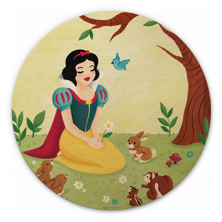 Holzbild Tohmé - Schneewittchen - Rund - WA333101