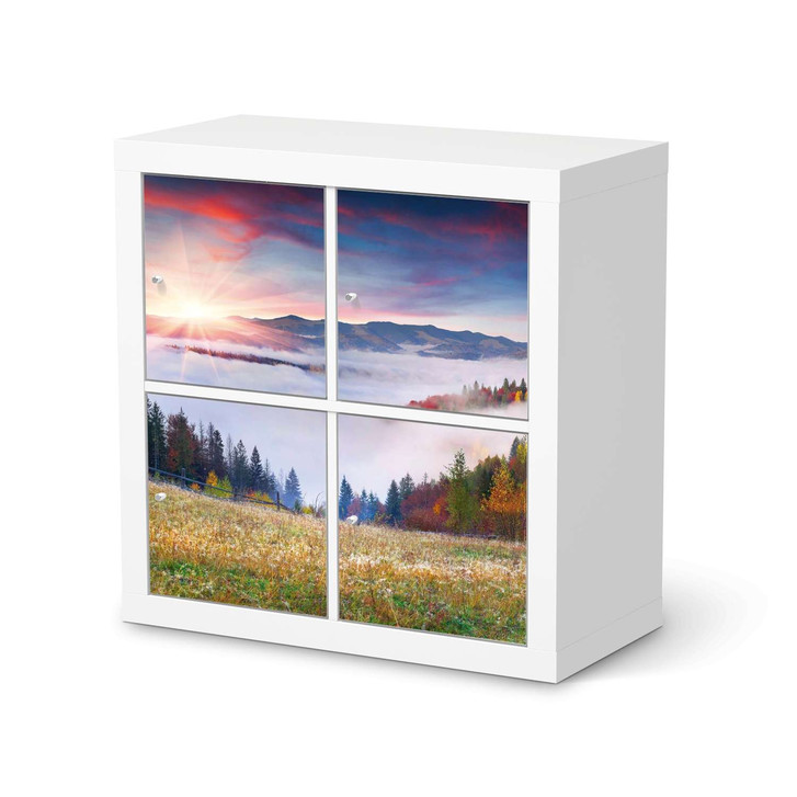 Klebefolie IKEA Kallax Regal 4 Türen - Herbstwald - CR109645