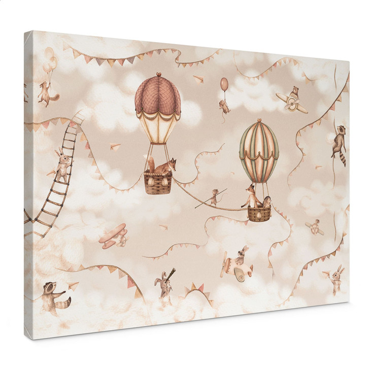 Leinwandbild Tierisches Abenteuer mit Heissluftballon - Oliver Robins - WA514923