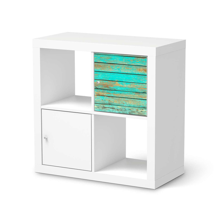 Möbelfolie IKEA Kallax Regal 1 Türe - Wooden Aqua - CR118380