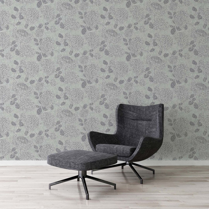 Tapete Floral Grau Silber - Vliestapete A.S. Création - WA506490