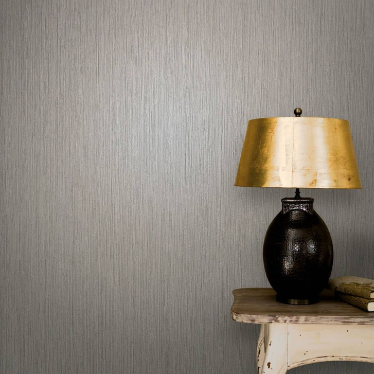 Vliestapete mit leicht linierter Struktur grau Struktur - WA444251