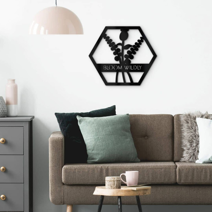 Acryldeko Blumen im Hexagon - Bloom Wildly - WA329928