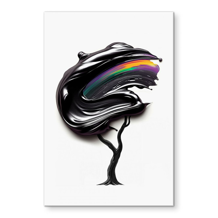 Acrylglasbild Baum mit schwarzer 3D-Krone - Mielu - WA458220