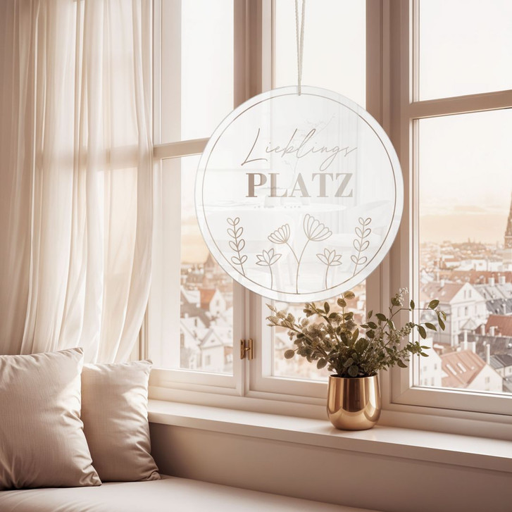 Acrylglasbild, Fensterbild zum Aufhängen Lieblingsplatz - Rund - WA393314