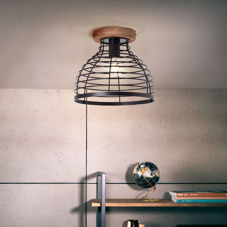 Deckenleuchte Annelie, braun, 25 x 30 cm, Holz Innenleuchte - WA438506