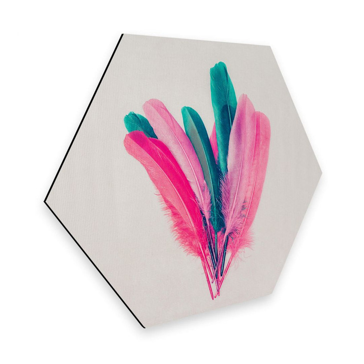 Hexagon - Alu-Dibond Kubistika - Feder Bouquet - WA299549
