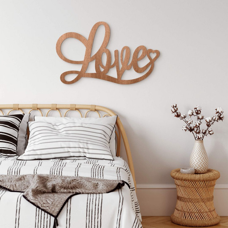 Holzbuchstaben Mahagoni - Love mit Herz - WA253487