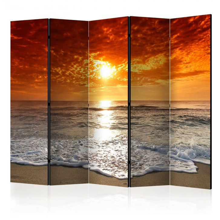 Paravent, Raumteiler freistehend, Trennwand - Marvelous sunset II, 5-teilig - einseitig bedruckt - 225 x 172 cm - WA438184