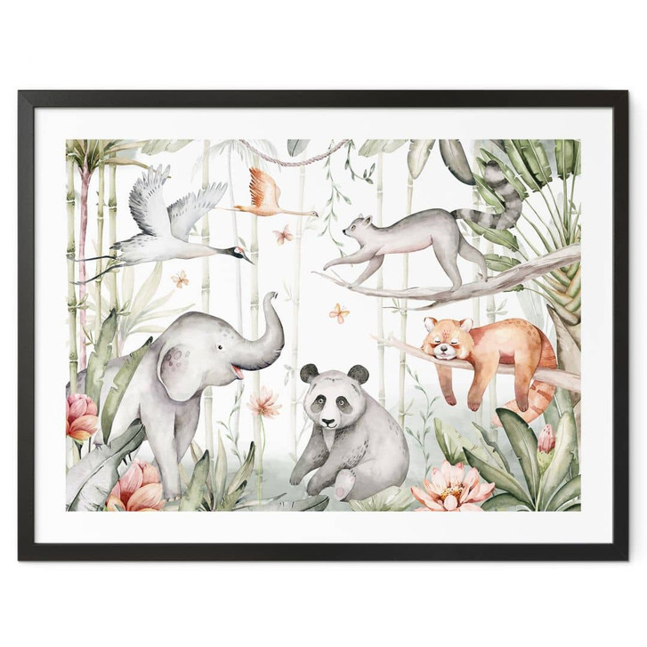 Poster Asiatische Tiere im Bambuswald - Kvilis - WA428275