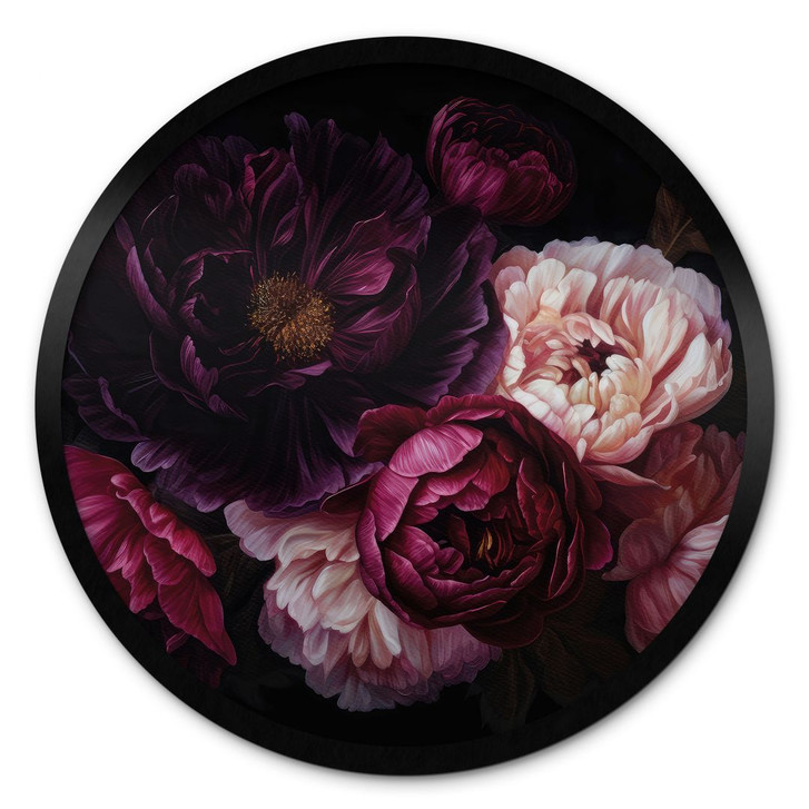 Poster Blumenstrauss mit Pfingstrosen - UN Designs - Rund - WA408966