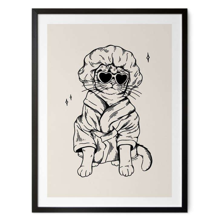 Poster Entspannte Katze mit Herzbrille - Royle - WA427707