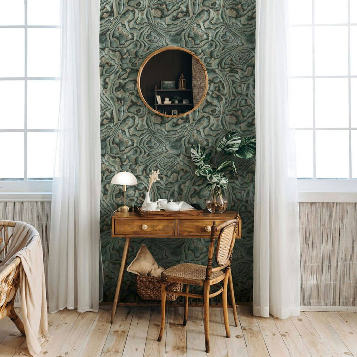 Vliestapete in grün, grau, beige Marmoroptik SteinGrafisch Modern - WA446049