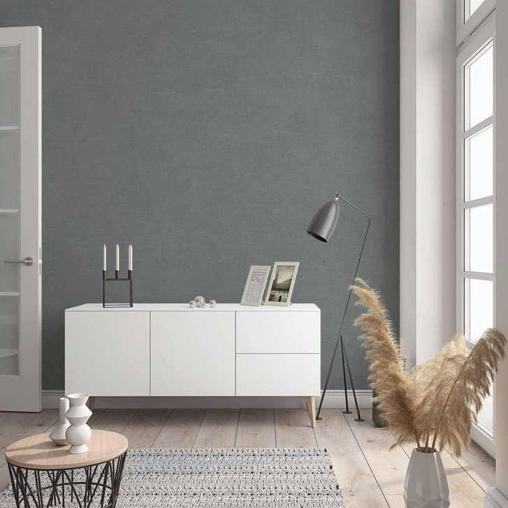 Vliestapete in moderner, feiner Struktur grau Uni - WA450148
