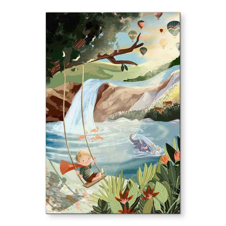 Wandbild Schaukeln in der Natur-Oase - Goed Blauw - Alu-Dibond - WA479890