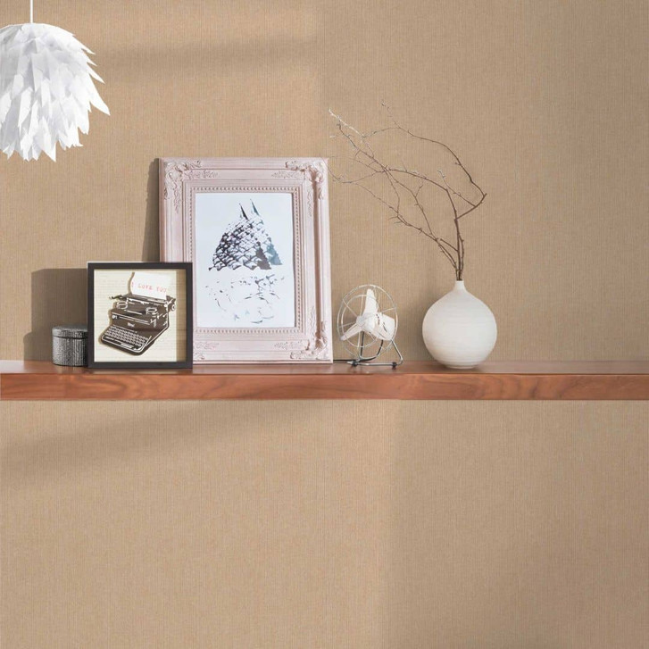 Einfarbige Tapete in Textil-Optik Gold Gelb - Vliestapete mit modernem Design - WA395517