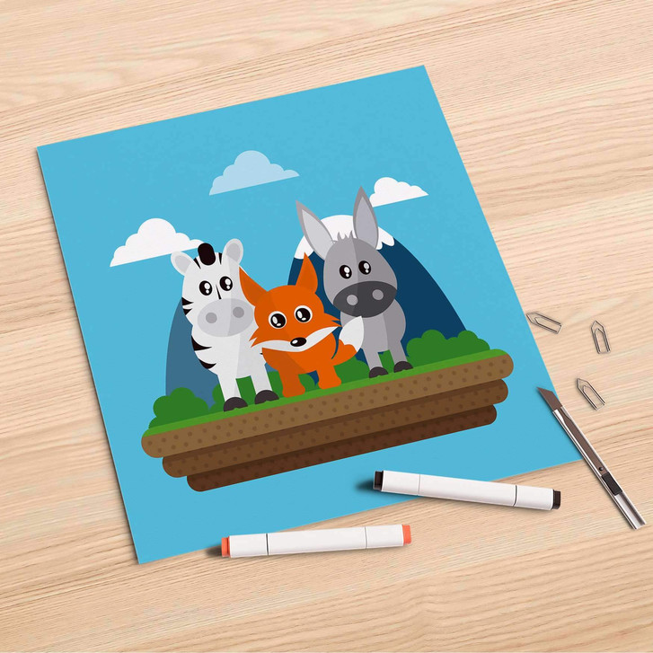 Folienbogen (30x30cm) - Zootiere - CR107002