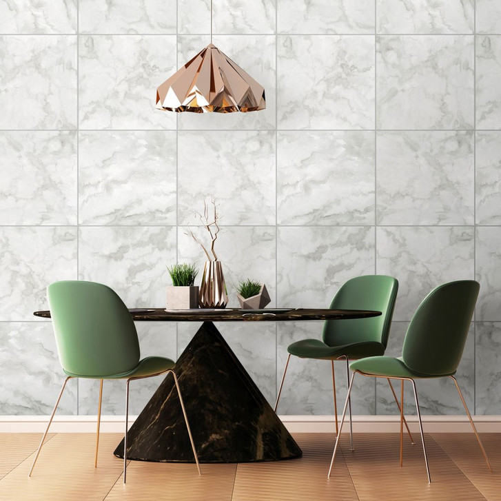 Fototapete mit Fliesenoptik, Grau Grafisch 3.40 x 1.59 m - WA448902