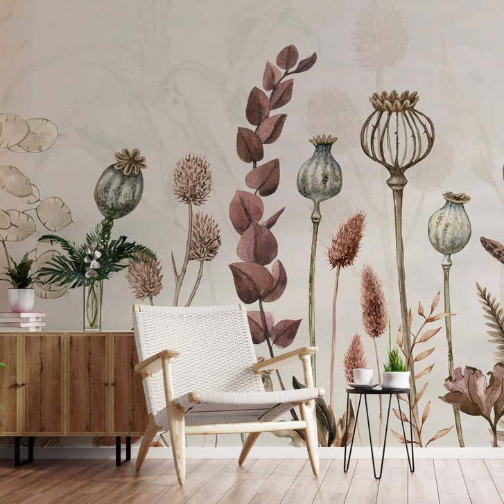 Fototapete Sir Edward - Trockenblumen - Weiss - WA331879