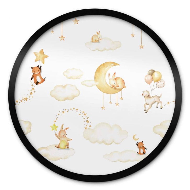 Kinderposter Oliver Robins - Süsse Träume weiss - Rund - WA354179