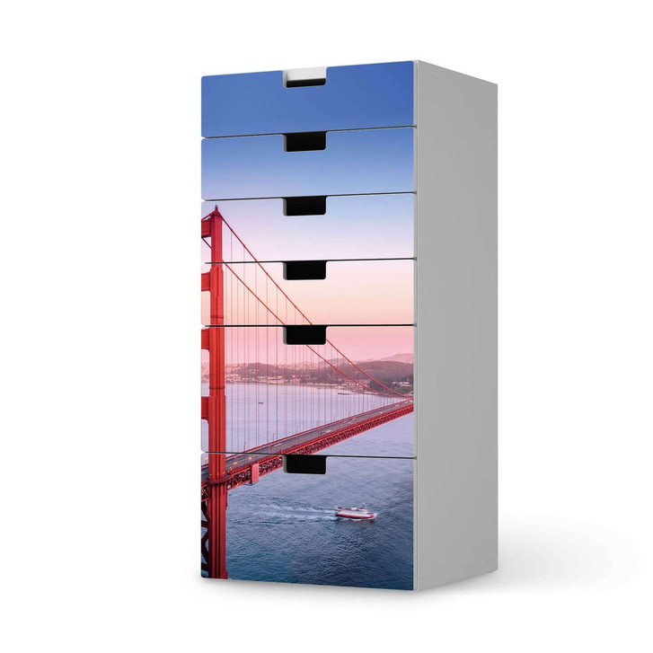 Klebefolie IKEA Stuva / Malad Kommode - 6 Schubladen - Golden Gate - CR110449