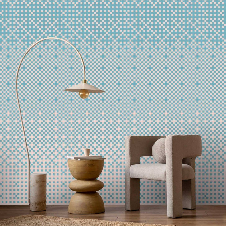 Moderne Pixelmuster-Fototapete in Blautönen - Vliestapete - WA386067