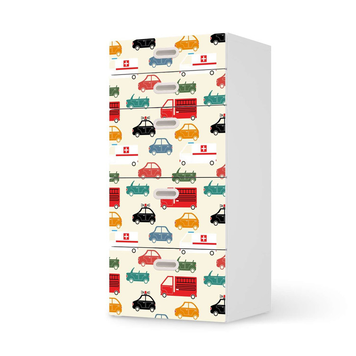 Möbel Klebefolie IKEA Stuva / Fritids Kommode - 5 Schubladen - Cars - CR113949