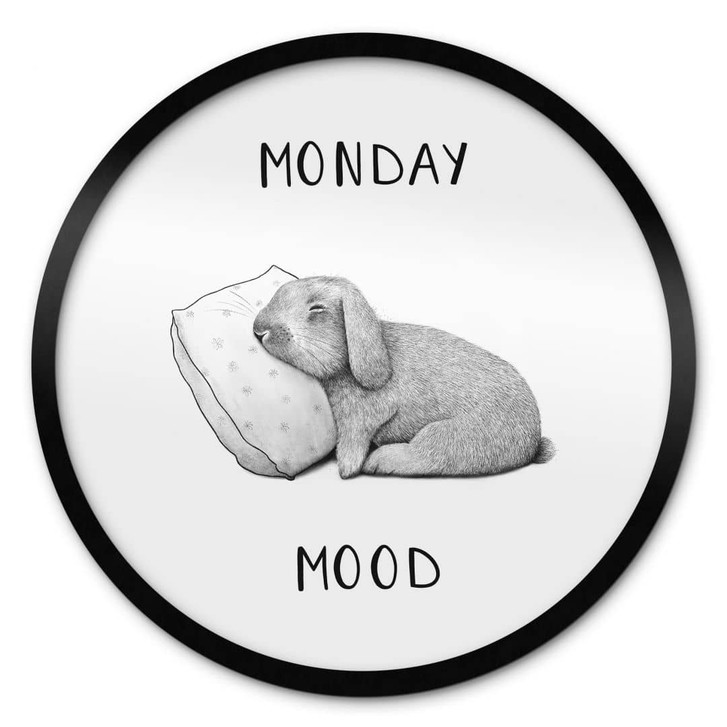 Poster Monday mood - Hase am Montagmorgen - Korenkova - Rund - WA434649