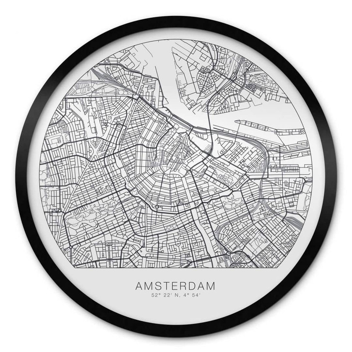 Poster Stadtplan Amsterdam - Rund - WA329184
