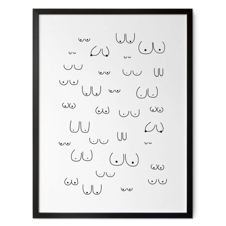 Schwarz-weiss Poster Line Art - Vielfalt der Weiblichkeit - Kerr-Dineen - WA473282