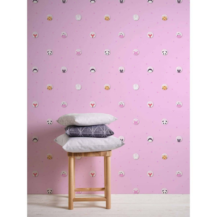 A.S. Création Kinderzimmertapete Little Love Vliestapete mit Sternen rosa, weiss, gelb, schwarzarz - WA325034