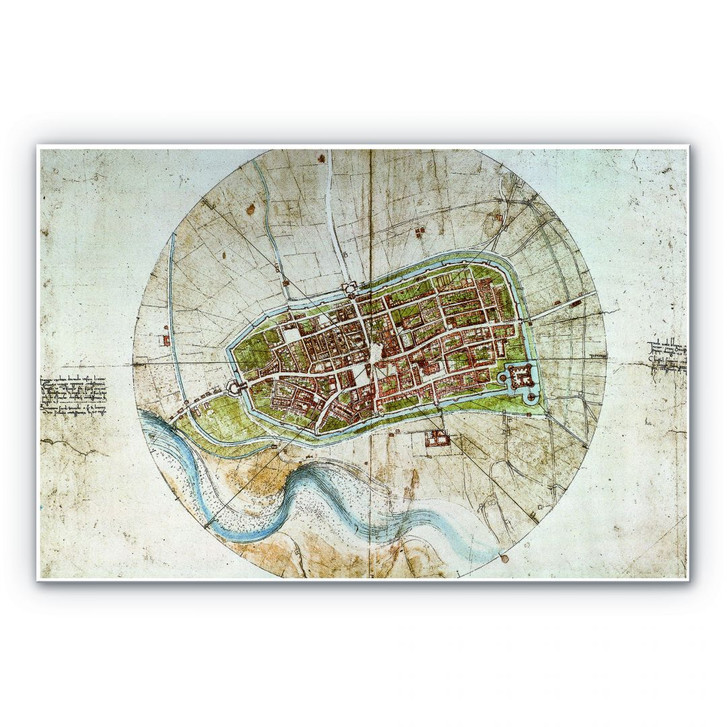 Hartschaumbild Da Vinci - Stadtplan von Imola - WA129788