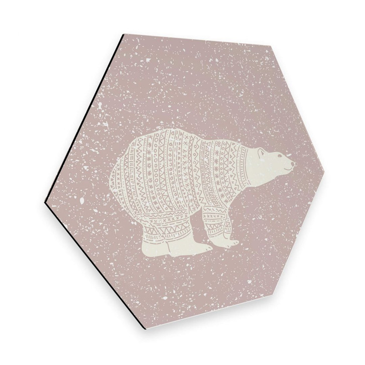 Hexagon - Alu-Dibond Polarbär Weiss - WA273311