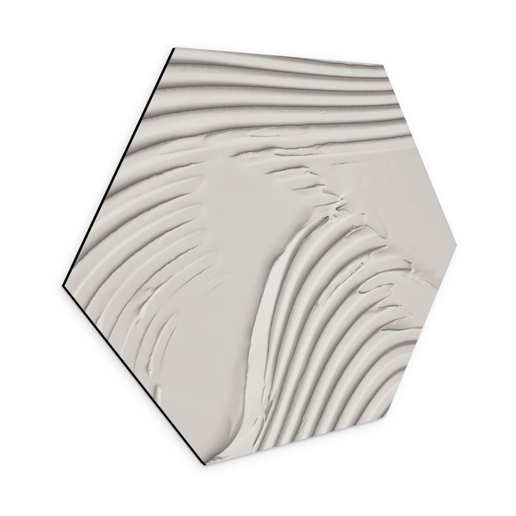 Hexagon Wandbild Sanfte Strukturen in Beige - Pictufy Studio - Alu-Dibond - WA436241