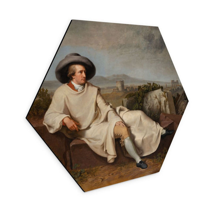 Hexagon Wandbild Tischbein - Goethe in der römischen Campagna - Alu-Dibond - WA458600
