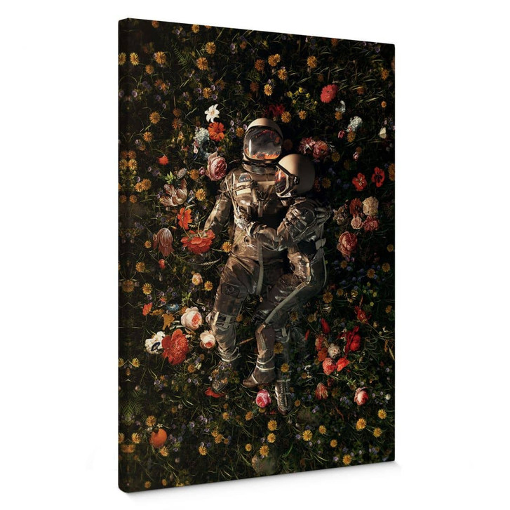 Leinwandbild Astronauten auf einer Blumenwiese - Nicebleed - WA405213