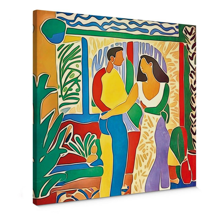 Leinwandbild Liebespaar - Inspiriert von Matisse - Zamart - Quadratisch - WA405194