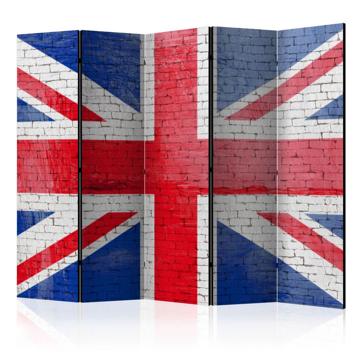 Paravent, Raumteiler freistehend, Trennwand - Britische Flagge, 5-teilig - 225 x 172 cm - WA455719
