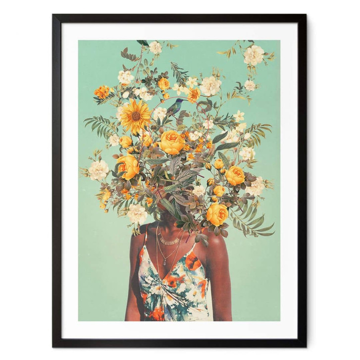 Poster Moth - Frau mit Sommerblumen auf dem Kopf - WA406591