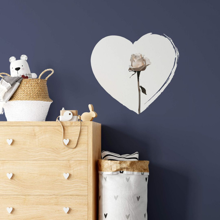 Wandtattoo Die weisse Rose im Herz - WA301666