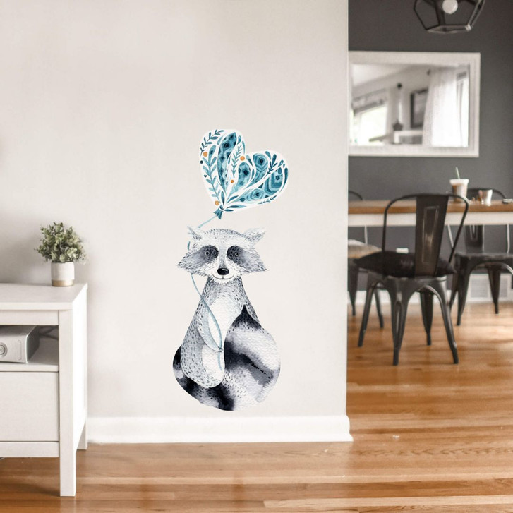 Wandtattoo Kvilis - Waschbär mit Herzluftballon - WA307836