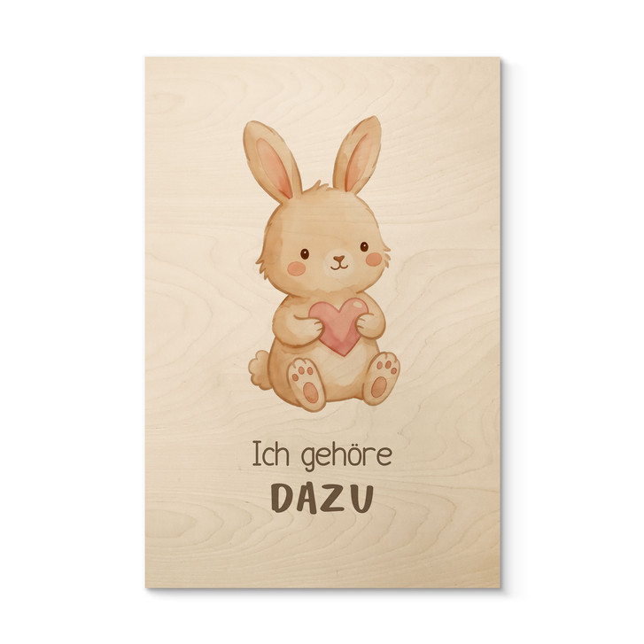 Holzbild mit Hase und Herz - Glaubenssatz 