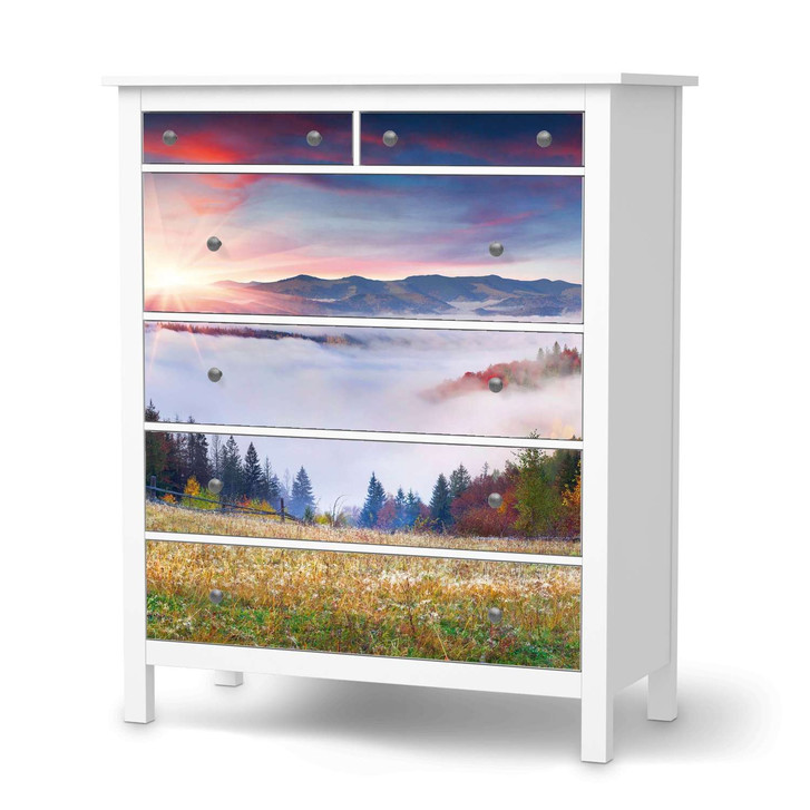 Klebefolie IKEA Hemnes Kommode 6 Schubladen - Herbstwald - CR111373