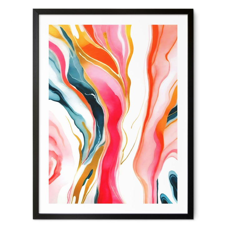 Poster Bunte Marmorierung abstrakt - Gokhale - WA427556