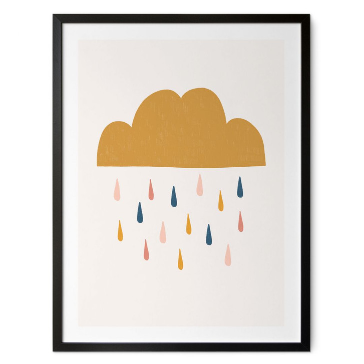 Poster für Kinder - Fröhlicher Regen in Pastelltönen - Lisboa - WA433189