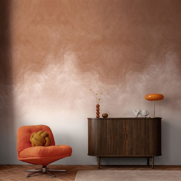 Vlies Fototapete Aquarell Braun Creme Rot matt erweiterbar 1.59 x 2.80 m Vliestapete Tapete - WA505070