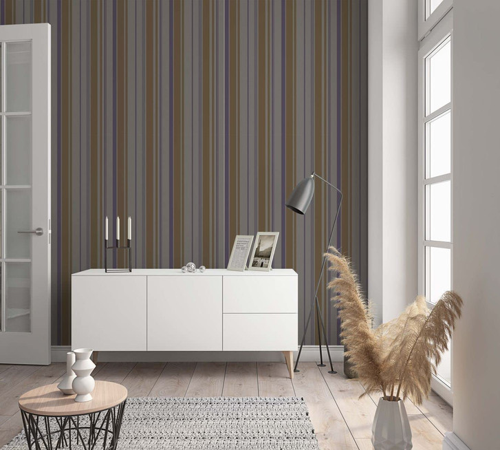 Vliestapete Streifen Modern, Klassisch, Shabby Chic in Braun - WA482853