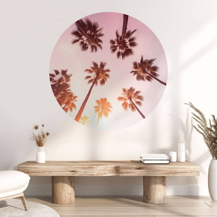 Wandtattoo California Dreaming mit Palmen-Blick - Hugonnard - Rund - WA474548